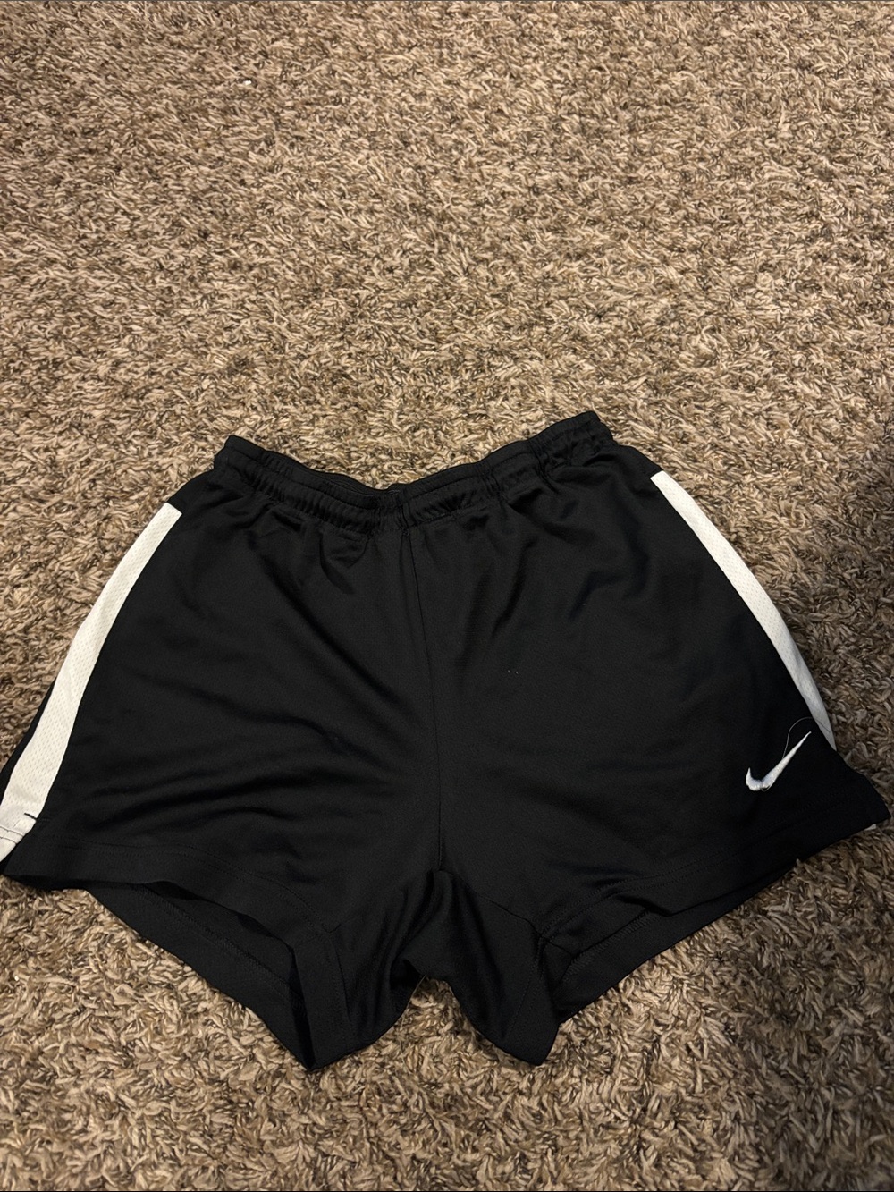Nike Black Women’s Athletic Shorts with White Side Stripes